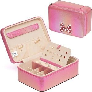 RARE Pink Minnie Mouse Disney Princess Jewelry Box with Zipper NEW!